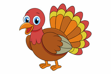 Cute Bird Vector art in Illustration on a White Background