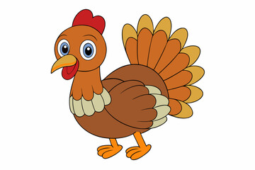 Cute Bird Vector art in Illustration on a White Background