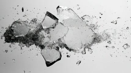 Shattered glass explosion; studio backdrop; destruction; advertising