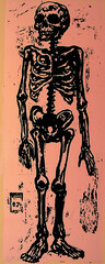 Vintage ink stamp skeleton design