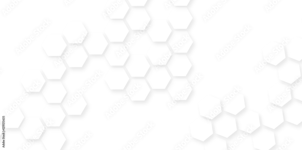 Fototapete abstract luxury white pattern vector illustration, honeycomb white background light and shadow, mode