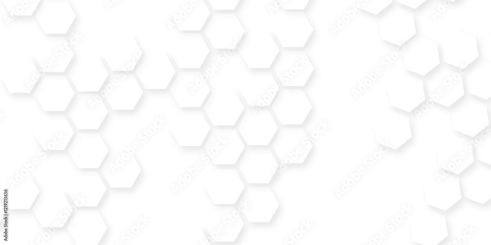 Fototapete abstract luxury white pattern vector illustration, honeycomb white background light and shadow, mode