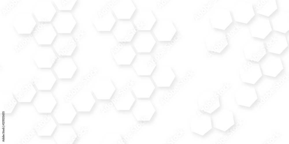 Fototapete abstract luxury white pattern vector illustration, honeycomb white background light and shadow, mode
