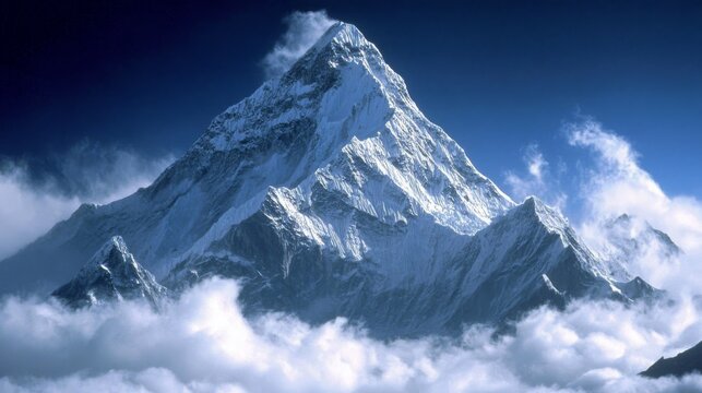 Ama Dablam, a stunning mountain in Nepal's Koshi Province, rises among the eastern Himalayas.