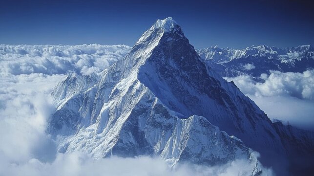 Ama Dablam, a stunning mountain in Nepal's Koshi Province, rises among the eastern Himalayas.