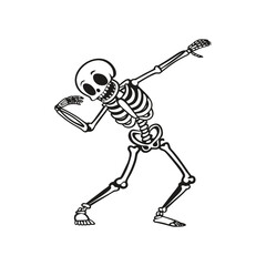 Fototapeta premium Skeleton dancing art and illustration