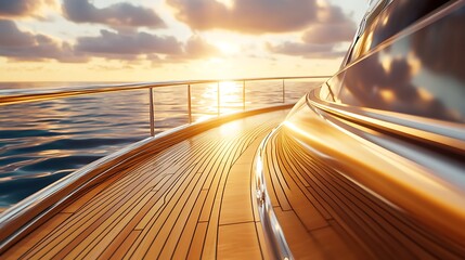 Obraz premium Luxury Yacht Deck at Sunset