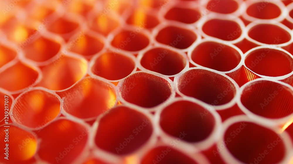 Poster a detailed macro shot of heat exchanger fins, emphasizing their texture and functionality within the