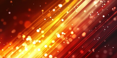 Fototapeta premium Abstract Vibrant Background with Red and Gold Light Trails and Bokeh