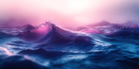 smooth gradient of rich violet, pastel pink, and soft mint, transitioning with fluid motions like the colors of a sunset over a calm ocean
