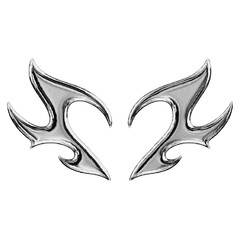 heart with wings monochrome metalic color