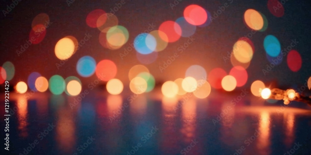 Aufkleber Abstract Festive Bokeh Lights Reflecting on a Smooth Surface, Creating a Dreamy and Magical Atmosphere