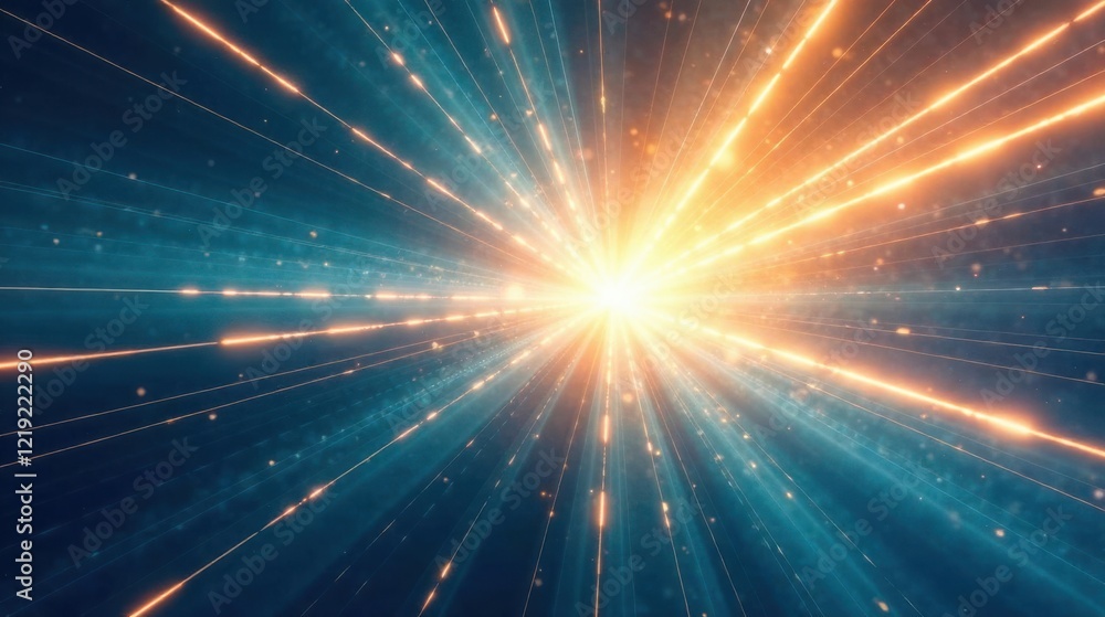 Aufkleber Abstract Radiance Energetic Burst of Light and Color Streaks in Deep Space