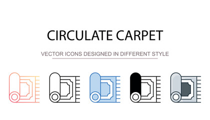 Circulate Carpet icon design with white background stock illustration