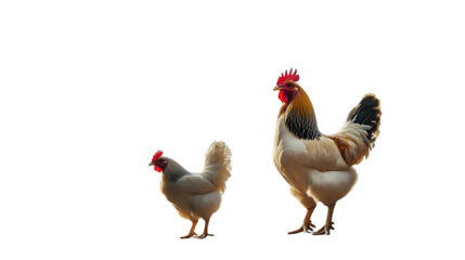 Village chicken on transparent background