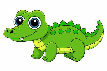 Cute Crocodile Vector art in Illustration on a White Background