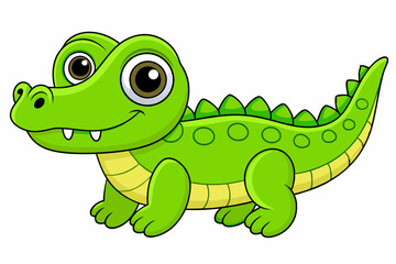 Cute Crocodile Vector art in Illustration on a White Background