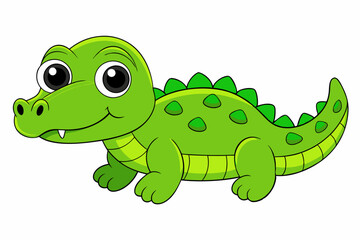 Cute Crocodile Vector art in Illustration on a White Background