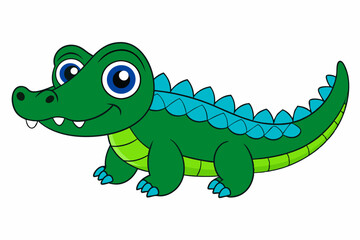 Obraz premium Cute Crocodile Vector art in Illustration on a White Background