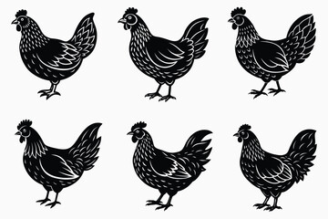 simple hen silhouette vector illustration