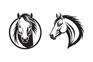 Stylized Horse Head Silhouette for Logo and Branding Design