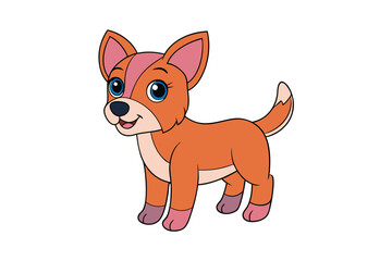 Cute Animal Vector art in Illustration on a White Background