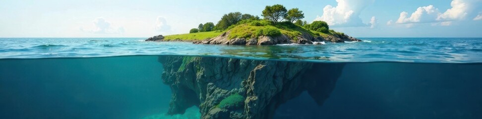 Submerged landmass degrading, underwater erosion, destruction, sea