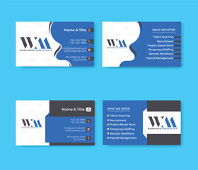 Obraz premium Modern Creative And Clean Business Card Design, Double-sided card, black,blue and white