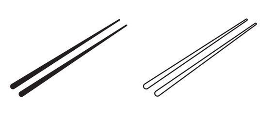 Chopsticks icon set on white background. Restaurant chopsticks icon in black style isolated. Chinese, Japanese, Asian Food Chopsticks symbol. Vector illustration.

