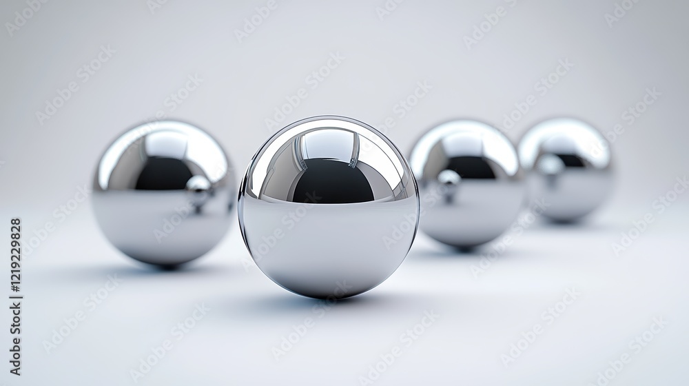 Poster abstract composition featuring minimalist spheres in shades of white on a pristine backdrop, creatin