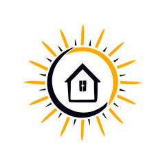 sun and house icon