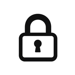 A Simple Black Padlock Icon Represents Security