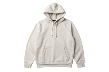 Light gray hooded sweatshirt isolated with transparent background