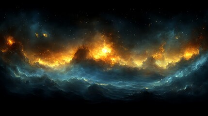 Fototapeta premium A soothing digital design of glowing waves fading into a calming gradient.