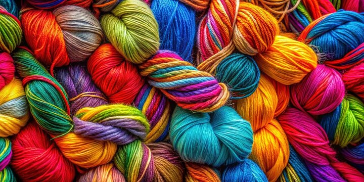 Colorful Woolen Threads Background for Artistic Design Projects