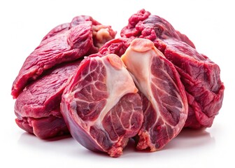 Obraz premium Fresh Raw Goat Lungs, Isolated on White Background - High-Resolution Stock Photo