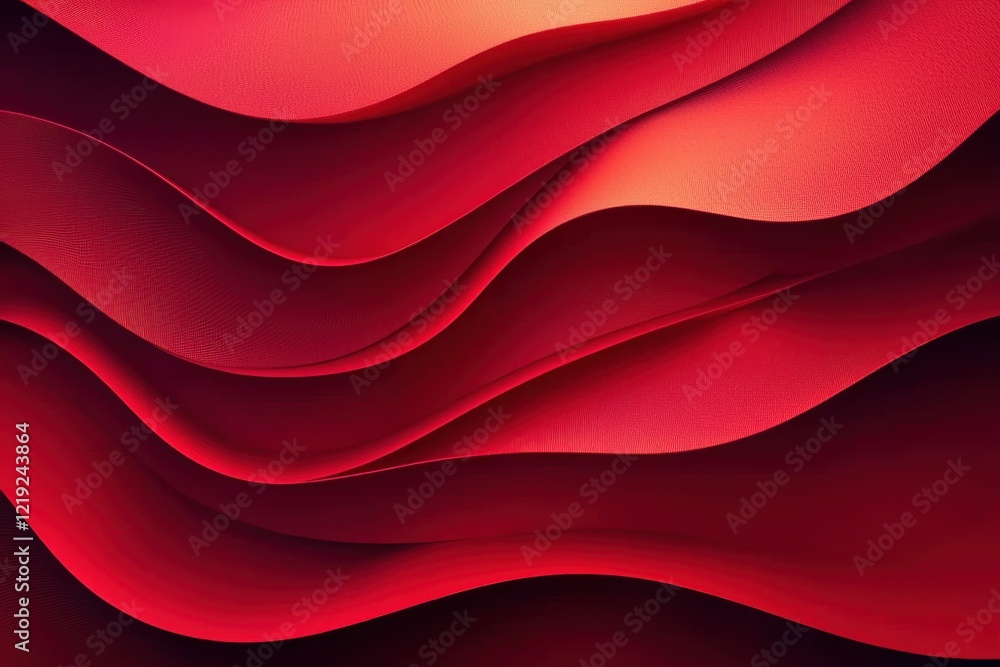 Poster abstract red gradient with flowing curves and soft wave patterns