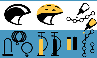 Bike Accessories and Maintenance Icons