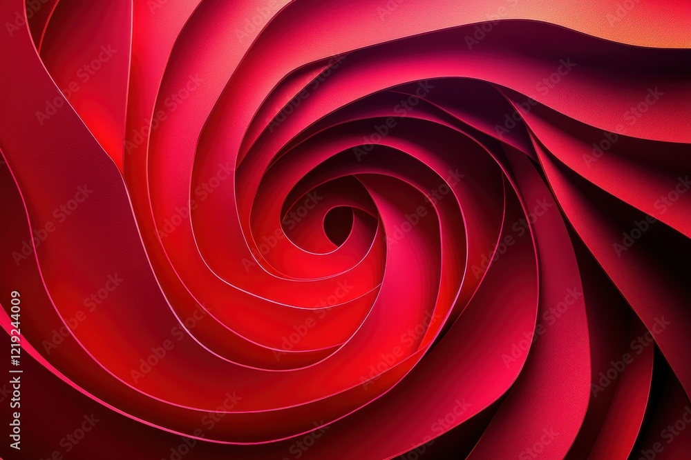 Poster vibrant red abstract spiral pattern with gradient lighting effects