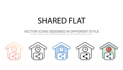 Shared Flat icon design with white background stock illustration