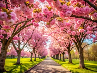 Naklejka premium Pastel Pink Cherry Blossoms Close-Up Spring Bloom Nature Photography