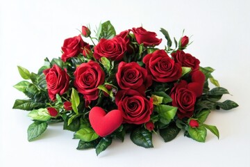 Fototapeta premium Romantic Red Rose Heart Arrangement