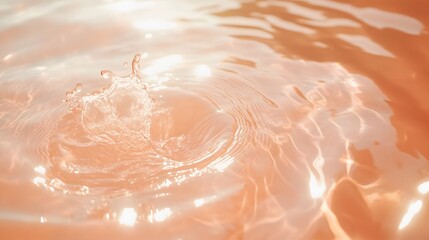 Fototapeta premium Abstract Peach Water Droplet Splash Ripple Texture