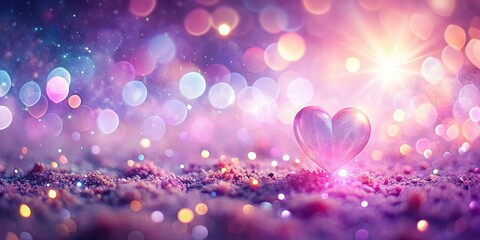Pastel Pink Galaxy Heart Bokeh: Dreamy Love Background Macro Photography