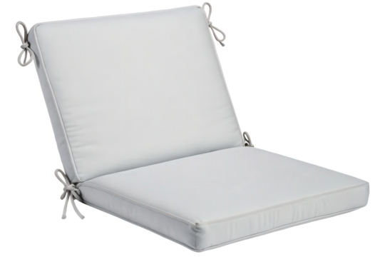 White outdoor chair cushion isolated with transparent background