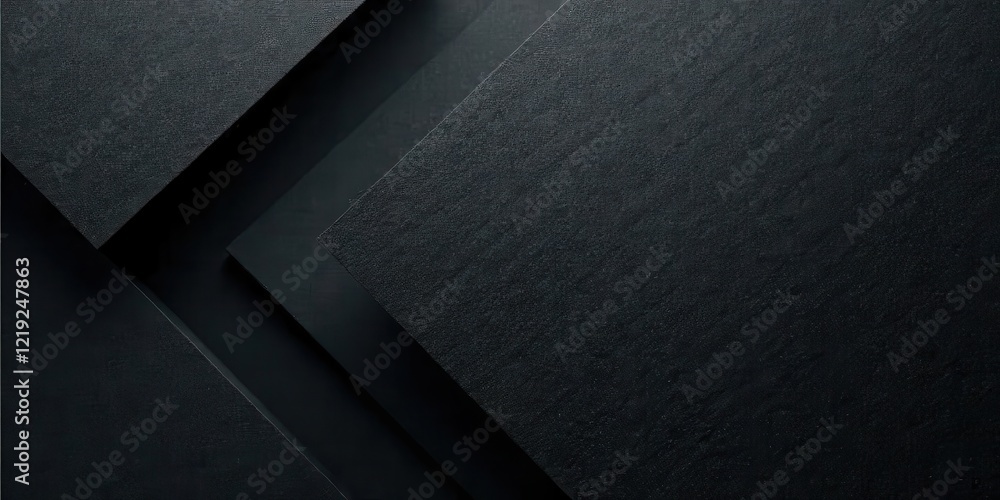 Leinwandbilder Abstract Dark Geometric Shapes Background Featuring Textured Surfaces and Subtle Shadowing