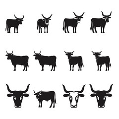  Black and White Cow Silhouette Collection Eid Mubarak  Silhouette Design