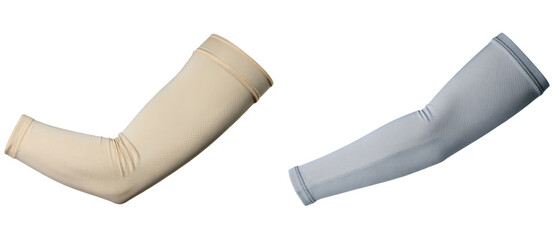 Beige and gray arm sleeves isolated with transparent background