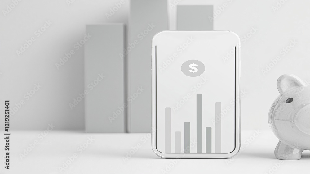 Poster device finance savings analytics data statistics resources visualization efficiency.