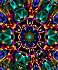 Vibrant Kaleidoscope Pattern - Psychedelic Abstract Wallpaper